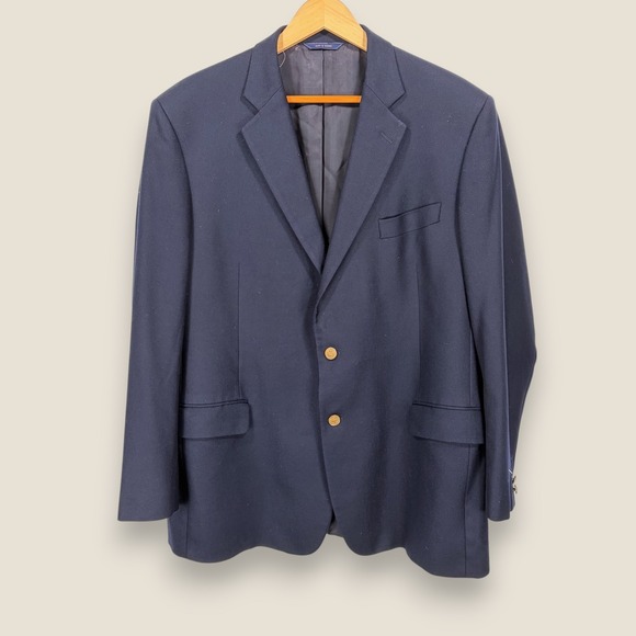 Brooks Brothers Loro Piana Regent Blazer Men 46R Navy Gold Buttons 100% Wool